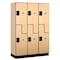 Salsbury Industries 2 Tier 'S' Designer Locker, 54"Wx76"Hx18"D, 6 Door, Maple 18-27368MAP - alternate 1